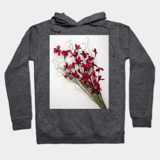 Dainty Red Left Slanted Bouquet Hoodie
